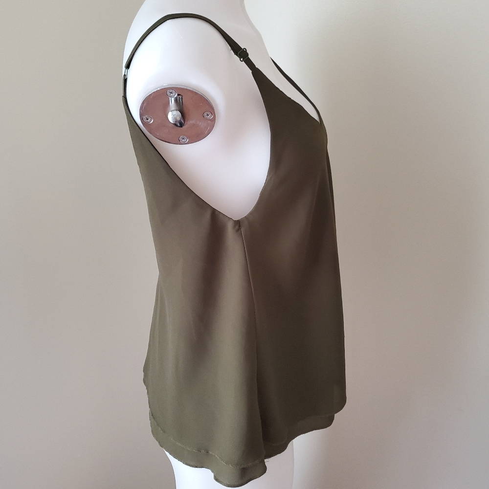 Tobi Olive Green Layered Tank Top Medium - Picture 5 of 6